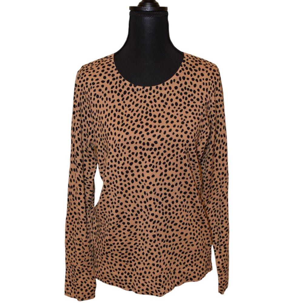 J.Crew 100% Cotton Animal Print Teddie Lightweight Cozy Sweater Cheetah Print M
